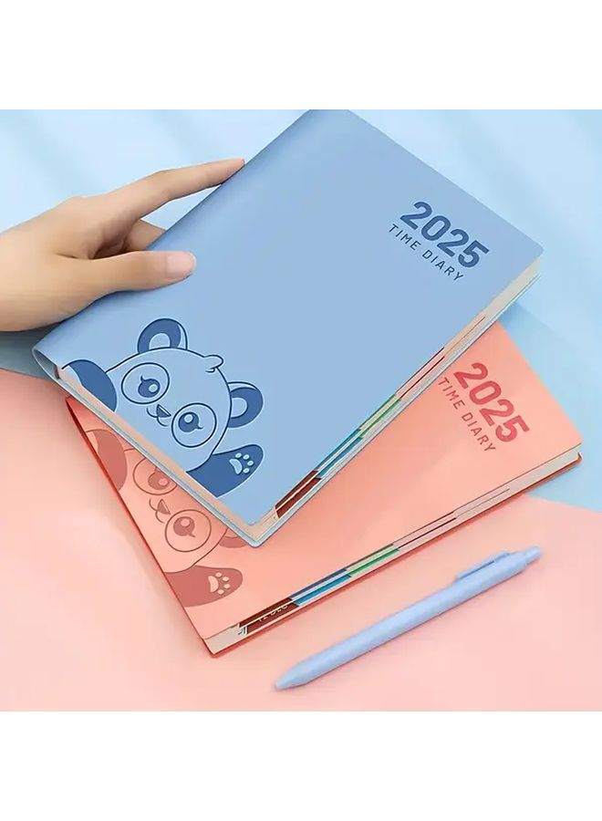 Brown Panda Planner 2025 منظم يومي غلاف ناعم هدية للمكتب والمدرسة - Image 3